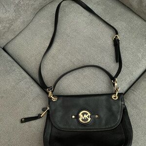 Michael Kors Black Leather Shoulder Bag